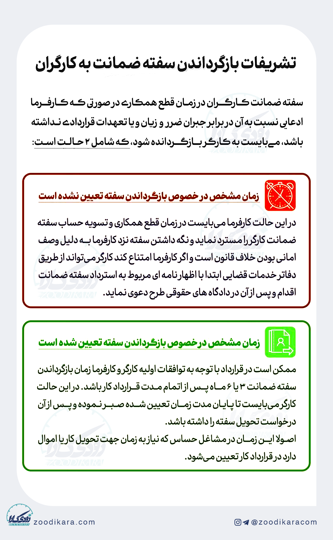 تشریفات بازگرداندن سفته ضمانت به کارگران